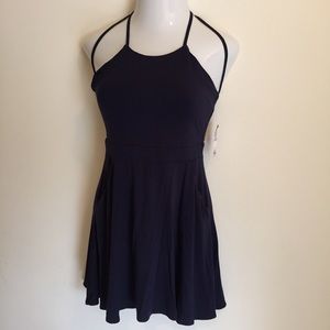 B. Darlin Juniors Sleeveless Dress Navy Blue